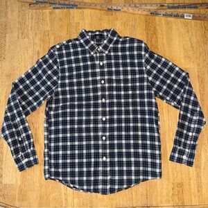 Abercrombie & Fitch‎ Mens MUSCLE Navy and White plaid long sleeve Shirt medium